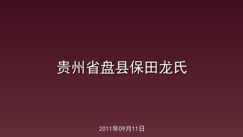 贵州省盘县保田龙氏