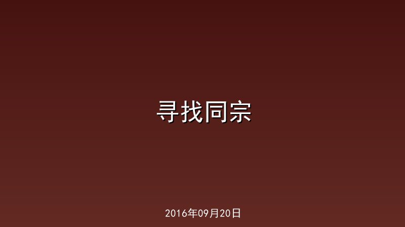 寻找同宗
