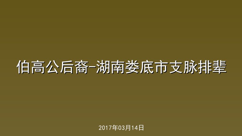 伯高公后裔-湖南娄底市支脉排辈