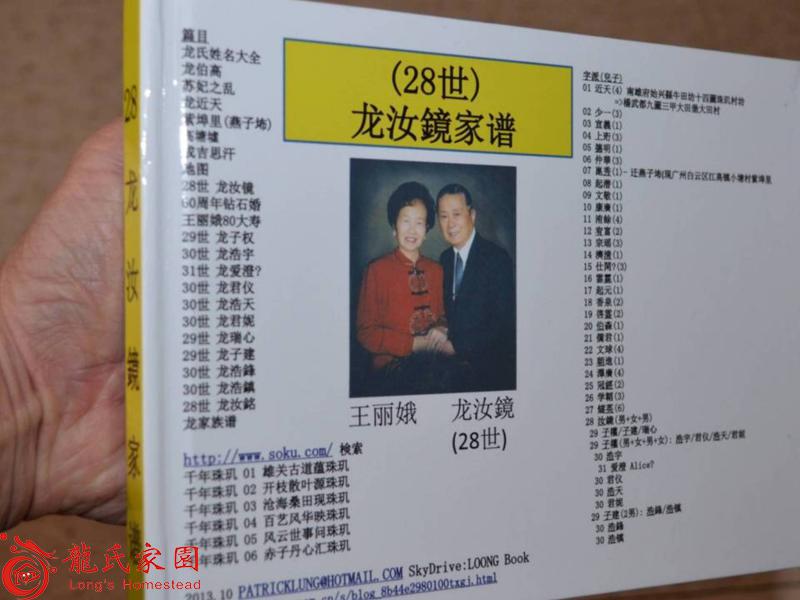 Sample Family Book Case Study  龍汝鏡家谱样本