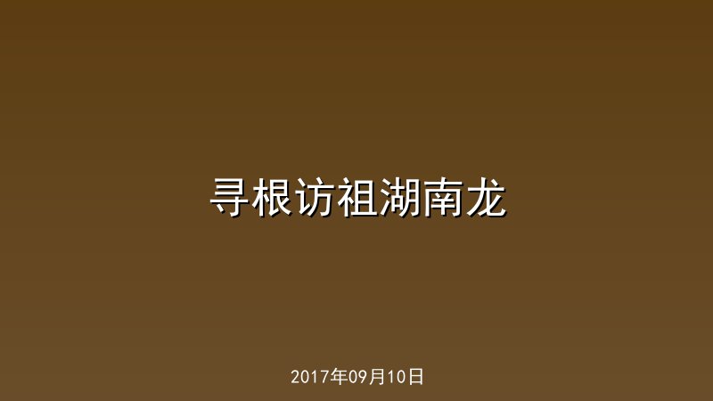 寻根访祖湖南龙