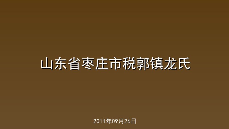 山东省枣庄市税郭镇龙氏