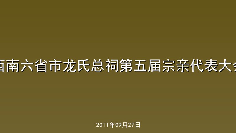 西南六省市龙氏总祠第五届宗亲代表大会