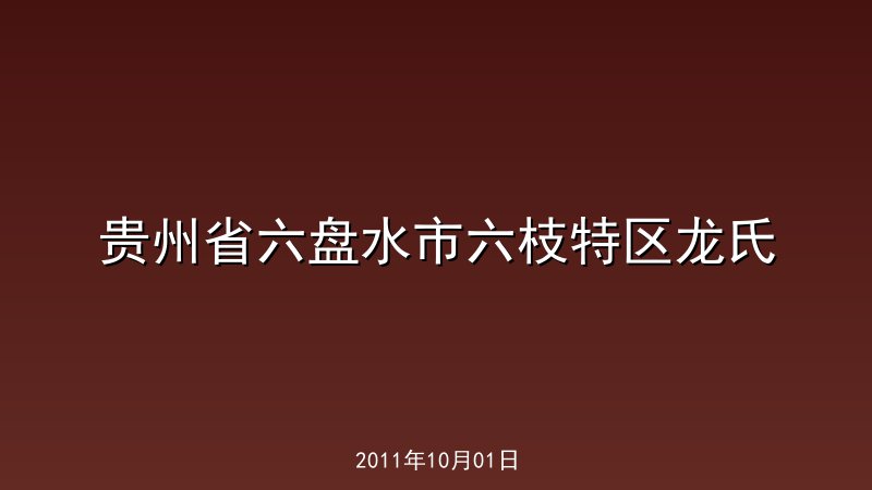贵州省六盘水市六枝特区龙氏