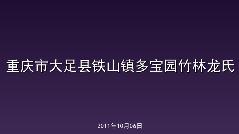 重庆市大足县铁山镇多宝园竹林龙氏