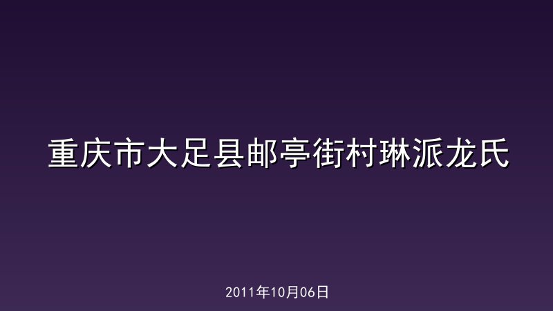 重庆市大足县邮亭街村琳派龙氏