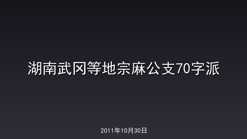 湖南武冈等地宗麻公支70字派