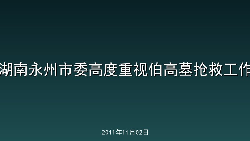 湖南永州市委高度重视伯高墓抢救工作