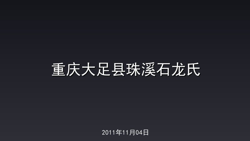 重庆大足县珠溪石龙氏