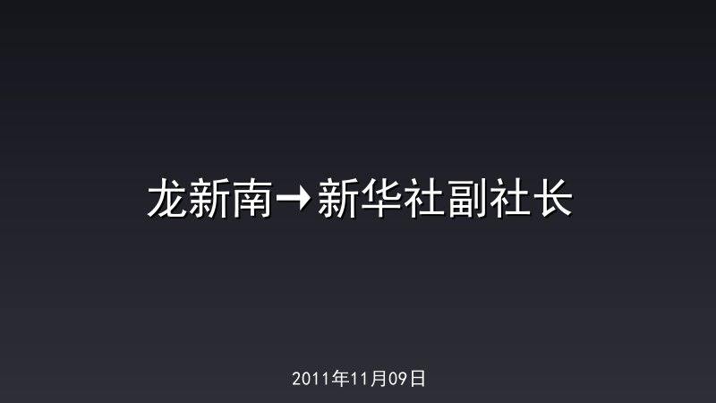 龙新南&rarr;新华社副社长