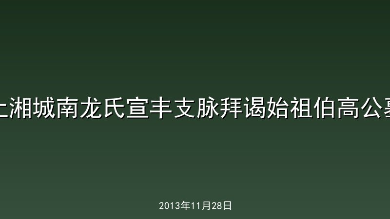 上湘城南龙氏宣丰支脉拜谒始祖伯高公墓