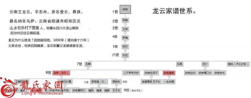 云南王龙云谱系