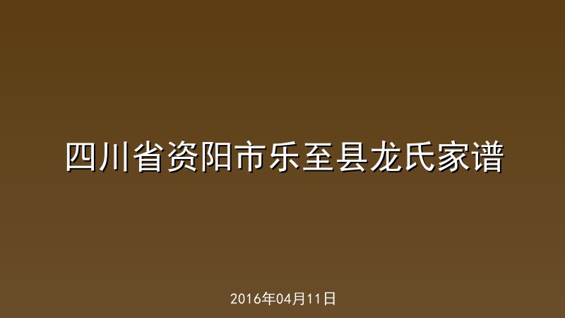 四川省资阳市乐至县龙氏家谱