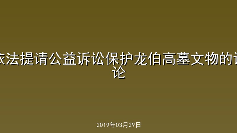 依法提请公益诉讼保护龙伯高墓文物的讨论