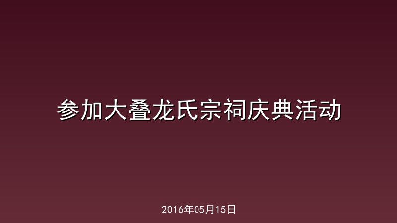 参加大叠龙氏宗祠庆典活动