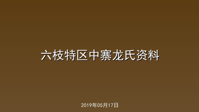 六枝特区中寨龙氏资料